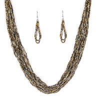 Load image into Gallery viewer, Seed Bead Necklace &amp; Earrings Set
