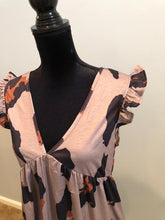 Load image into Gallery viewer, V-neck Leopard Dress with Ruffle Sleeve
